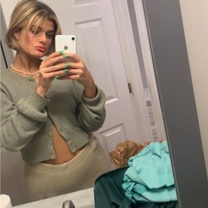 Sage green aritzia cardigan